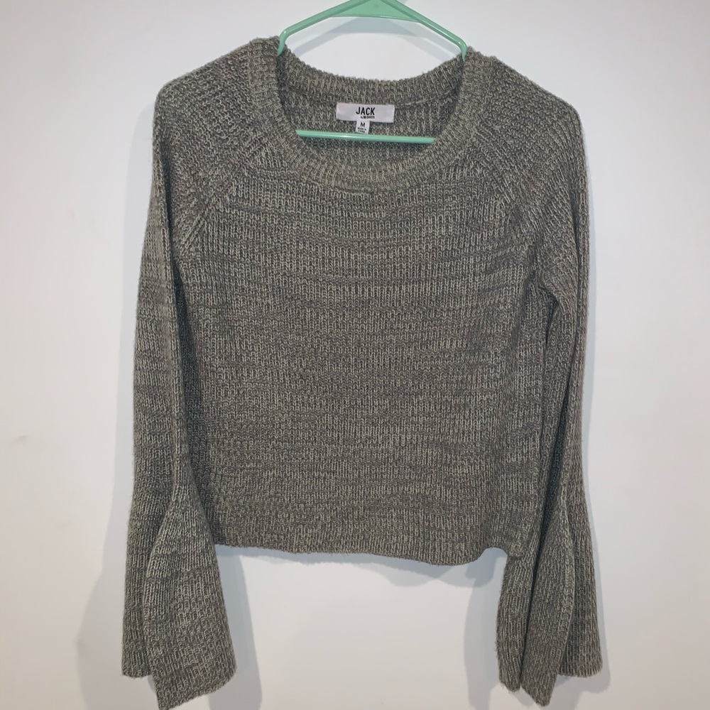 Crop sweater with bell sleeves